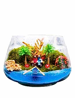 Akdeniz de Aşk Yapay Teraryum Terarium çiçek gönder