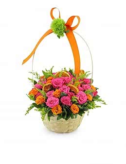 Renkli Çardak Güller Aranjmanlar çiçek gönder