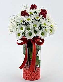 Naifliğin Simgesi Papatya ve Güller  çiçek gönder