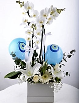 Nazar Değmesin Orkide Çiçeği Aranjmanı  çiçek gönder