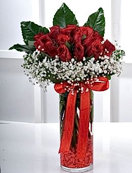 Vazoda 21 Kırmızı Gül Arajmanı  çiçek gönder