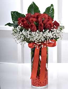 Vazoda 21 Kırmızı Gül Aranjmanlar çiçek gönder