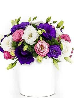 Rengarenk Lisyantuslu Çiçek Aranjmanı  çiçek gönder