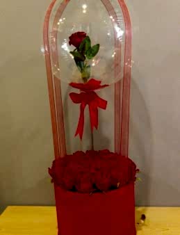 Özel Tasarım Flowers Ballon (Yapay) Kutuda Çiçek çiçek gönder