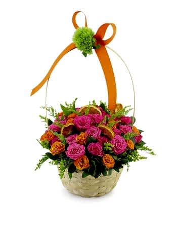 Renkli Çardak Güller Aranjmanlar çiçek gönder