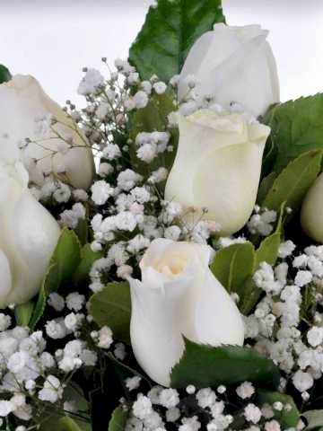 Sade ve Zarif 7 Beyaz Gül Arajmanı Aranjmanlar çiçek gönder